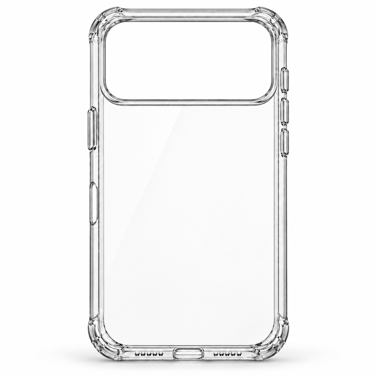 Transparent iPhone Case with Raised Camera Surround and Covered Buttons