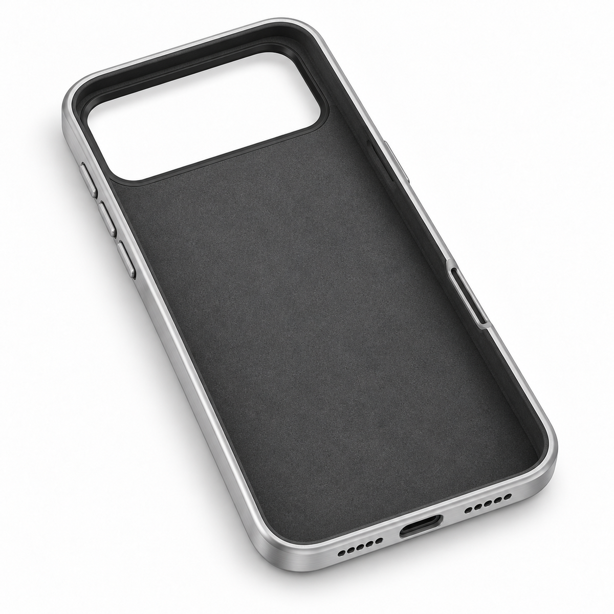 Metal iPhone Case with Brushed Finish and Interior Lining