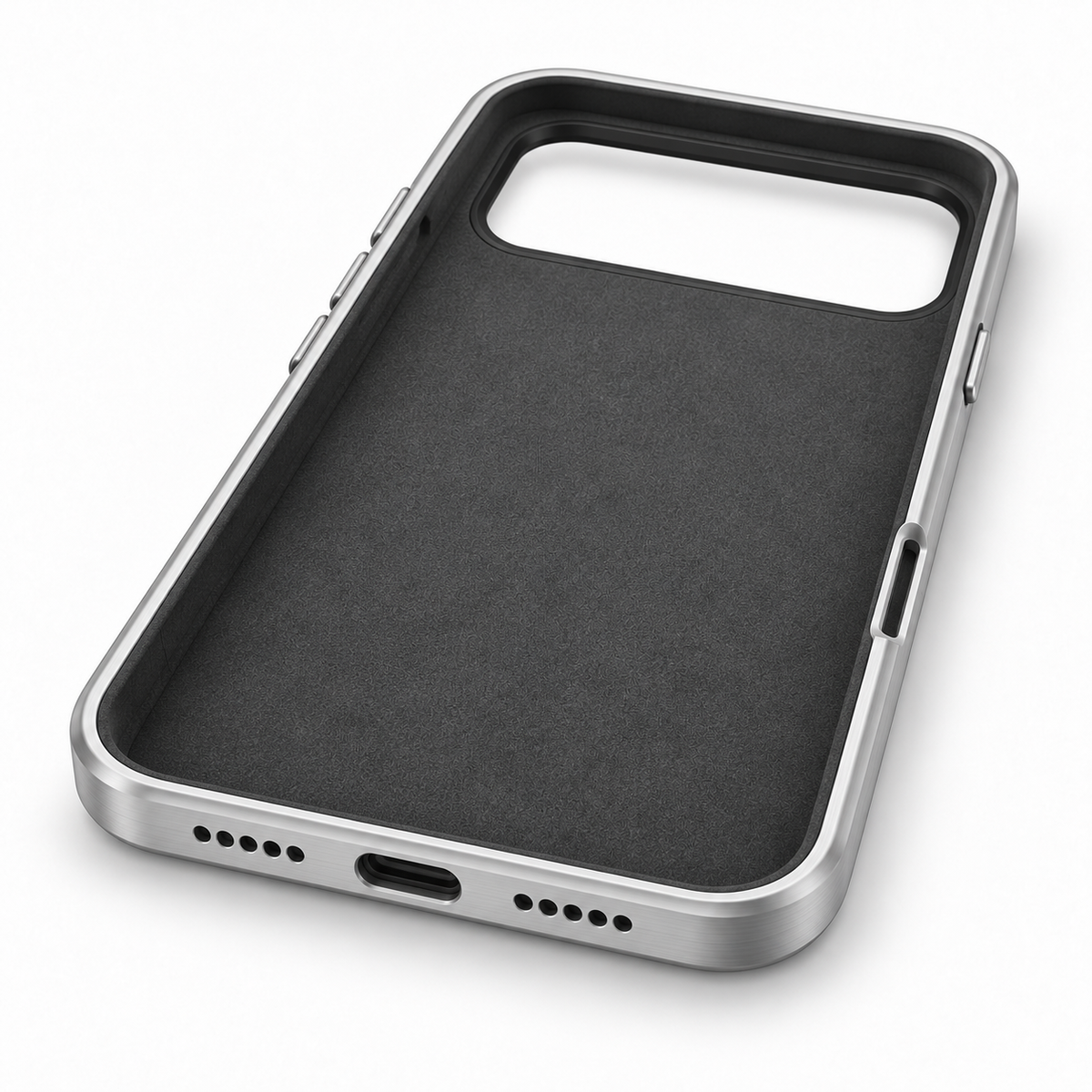 Metal iPhone Case with Brushed Finish and Interior Lining