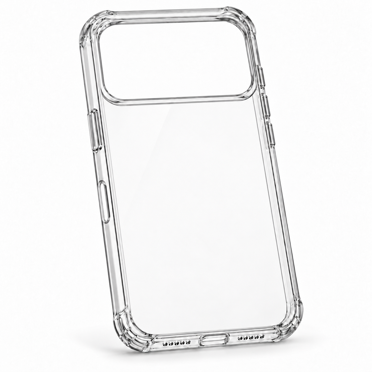 Transparent iPhone Case with Raised Camera Surround and Covered Buttons