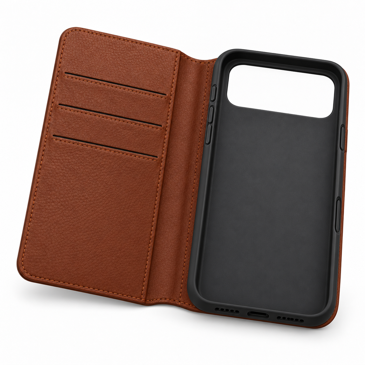 iPhone Wallet Folio Case with Card Slots and Folding Front Cover