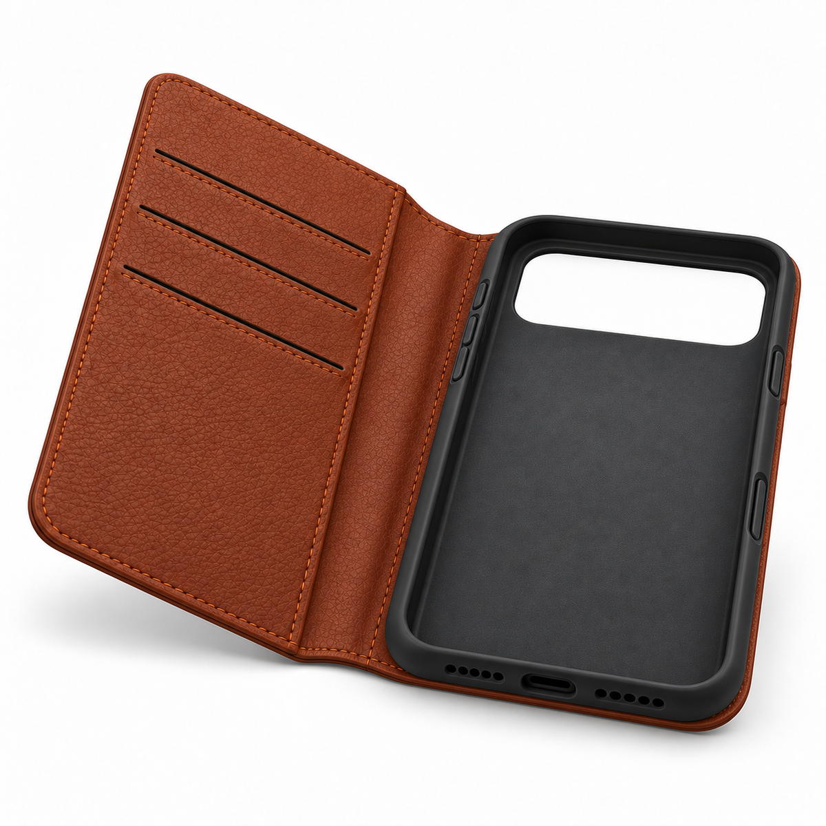 iPhone Wallet Folio Case with Card Slots and Folding Front Cover